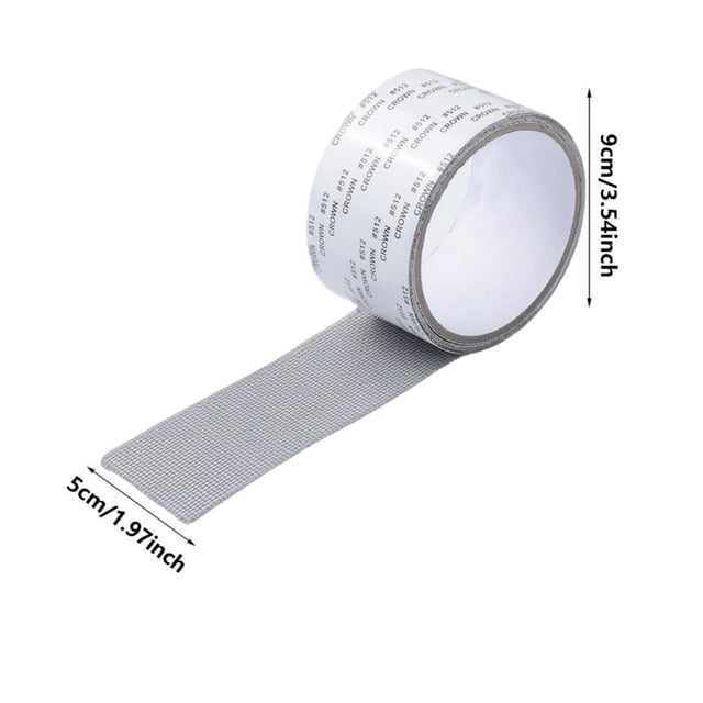JJKBVCLO Ruban Adhésif Fort pour Fenêtre Kit de Ruban Adhésif en Fibre de Verre Adapté pour Portes et Fenêtres en Maille 5cm X 200cm Gris