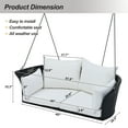 thumbnail image 3 of Royard Oaktree 2-Person Wicker Porch Swing Patio Hanging Swing Chair with Adjustable Ropes Outdoor Rattan Swing Bench with Cushions for Backyard Garden,White, 3 of 7