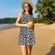 thumbnail image 3 of Fotbe Similar To Leopard Print Vestido de Verano sin Mangas para Mujer – Vestido Midi Línea A, Estilo Camiseta Floral, Vestido Playero Casual y Fluido, 3 of 7