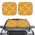thumbnail image 2 of Windshield Sun Shade, Hot Dog Print Yellow Foldable Car Sun Shade Windshield For Front, 2 Pieces, 2 of 4