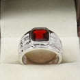 thumbnail image 3 of Garnet Ring for Men, 925 Sterling Silver, AAA Quality Garnet Ring, Promise Ring, Silver Ring, Men Ring, Personalized Men's Ring Gift, 3 of 3
