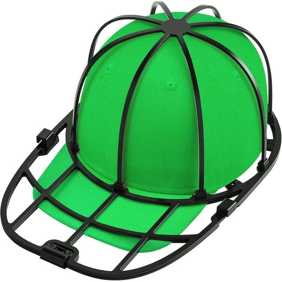 Hat Cleaner for Baseball Caps - Hat Washer Cage with Mesh Bag, Hat Washer for Washing Machine/Dishwasher - Safely Clean Adult & Kid's Hats - Design Preserves Hat Shape - Travel & Storage - Black