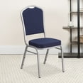 thumbnail image 2 of Flash Furniture 4 Pack HERCULES Series Crown Back Stacking Banquet Chair in Navy Fabric - Silver Frame, 2 of 9