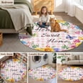 thumbnail image 5 of Spring Wildflowers Round Area Rug 3Ft Washable Small Circle Rugs for Kitchen Entryway, Watercolor Floral Butterflies Pink Plaid Non-Slip Carpet Floor Mats Indoor Outdoor Carpet Runner Home Decor, 5 of 8