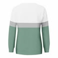 thumbnail image 5 of CLOISE Womens Sweatshirt Colorblock Oversized Sweatshirts Round Neck Long Sleeve Hoodies Shirts Green Drop Shoulder Basic Blouses With Pockets Fall Soft Y2k Outfits L, 5 of 5
