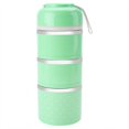 thumbnail image 1 of Fiambrera de 3 capas Contenedor de almacenamiento de alimentos de acero inoxidable Caja Bento para niños Verde, 1 of 8
