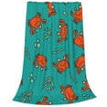 thumbnail image 2 of Honeii Colorful Crab Print Fleece Blanket - Throw Blanket for Bed, Sofa, Couch, Camping, and Travel , Microplush Ultra Soft Warm Blanket-40"x30", 2 of 7