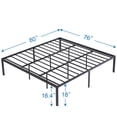 thumbnail image 2 of Katkuca 18" King Metal Platform Bed Frame, Strong Steel Slat Support, No Box Spring Needed, Easy Assembly, Black, 2 of 7