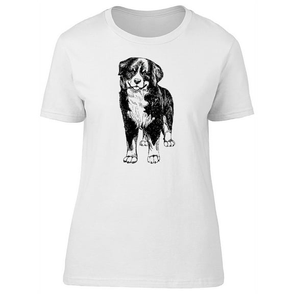 B&W Sketch Berner Sennenhund T-Shirt Women -Image by Shutterstock, Female x-Large