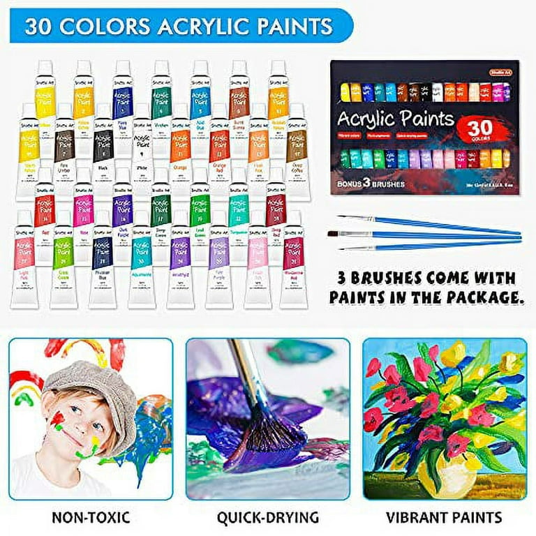 J MARK Ultimate Kids Paint Set – Complete Acrylic Paint Set for Kids,  Includes Washable Paints, Storage Bag, Wood Easel, Canvas and More