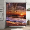 thumbnail image 7 of Waterproof Shower Curtains Sets for Bathroom Accessories with Red Orange Sunrise Beach Printed,Beautiful Wide Fabric Toilet Curtain for Bathtub,Polyester Bath Blind Set With Hooks 72x72 Inch, 7 of 7