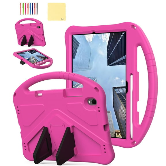 Dteck Kids Case for Samsung Galaxy Tab S11 11" 2025 (SM-X730/X736B), Lightweight EVA Shockproof Tablet Cover with Handle & Stand, Drop-Proof Protective Case, Rose