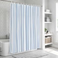 thumbnail image 5 of Blue Stripes Shower Curtain Set - Small 36" x 72" Washable Bathtub Curtain with 12 Hooks, Minimalist Geometric Vertical Striped Waterproof Fabric Stall Shower Curtains for Bathroom/Bathtub Décor, 5 of 6
