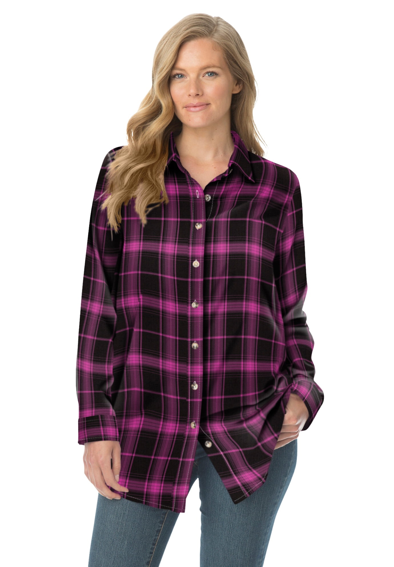 women's flannel shirts plus size