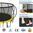 thumbnail image 4 of Kacho Trampoline, 16FT Trampoline for Adults and Kids, 1500LBS Trampoline with Enclosure Net, Basketball Hoop, Light, Sprinkler, Ladder, Wind Stakes, Outdoor Heavy-Duty Trampolines, Gray, Yellow, 4 of 7