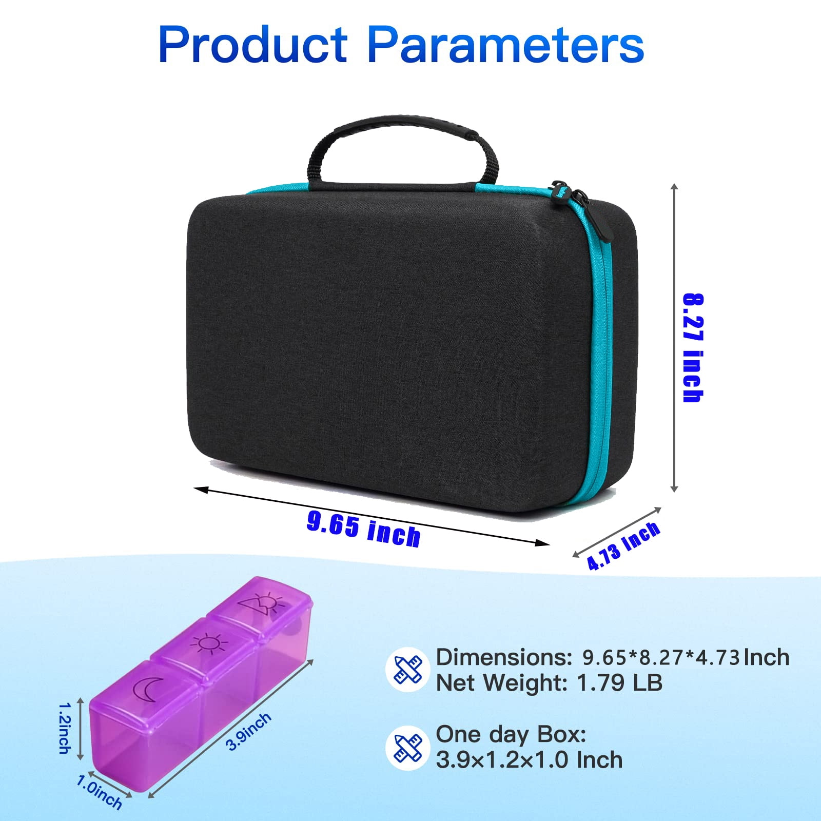 BEFUNZL Monthly Pill Organizer 3 Times a Days, Medicine Organizer Box with Portable Hard Shell and Pill Cutter, 31 Day Pill Box with Monthly and Weekly Sticker