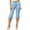 Blue, variant on Womens Business Casual Capri Pants Side Tie Ruched Hem Cropped Trousers High Waist Patch Pockets Summer Office Wear,Beige,XXL
