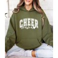 thumbnail image 6 of Cheer Mama Hoodie for Women Cheerleading Mom Game Day Pullover Sweatshirt, Army Green Hoodie, M, 6 of 8