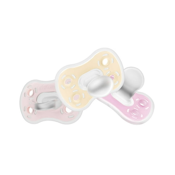 Sucette en silicone 1 pièce de Dr. Brown's Advantage, Rose, 0-6 mois, paquet de 3