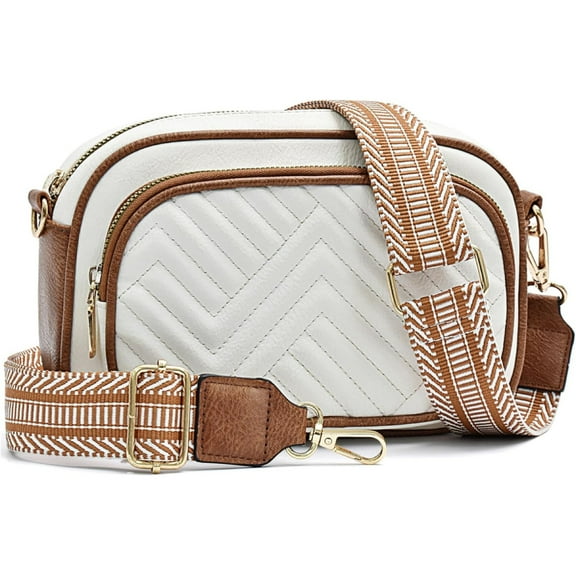 Women's Mini Quilted Crossbody Bag, Lightweight Casual Shoulder Purse with Adjustable Strap and Zipper Closure