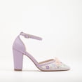 thumbnail image 1 of Ivy - Zapatos de boda con encaje floral 3D color lavanda lavanda 22 CM, 1 of 5