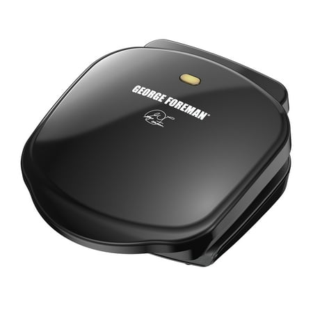 George Foreman 2-Serving Classic Plate Electric Indoor Grill and Panini Press, Black, (Best Sandwich Maker Removable Plates)