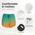thumbnail image 4 of KLL Orange To Teal Gradient1 Pattern Shorts Women,Athletic Shorts High Waisted Running Shorts Pocket Sporty Short Gym Elastic Workout Shorts-X-Large, 4 of 7