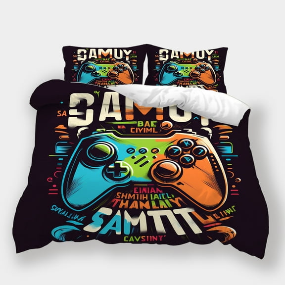 Home Bedclothes 2/3pcs Duvet Cover Pillowcase Girl Boy Gamer Bedding Set Bedroom Decor,King (90"x104")