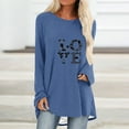 thumbnail image 1 of Qertyioot T-Shirt Graphic pour Femme Valentine avec Manches Longues, Col Rond Imprimé à l'Occasion, 1 of 4