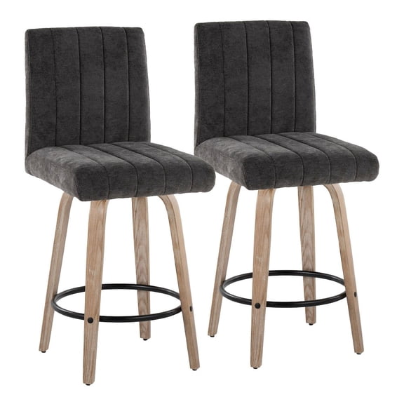 LumiSource Hank 26" Fixed-Height Counter Stool - Set of 2