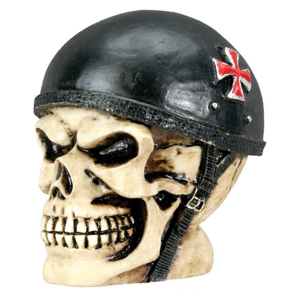 Sm. Biker Skull Collectible Figurine Statue Sculpture Figure Skeleton