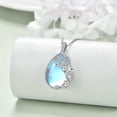 thumbnail image 2 of 925 Sterling Silver Moonstone Necklace Filigree Teardrop Daisy Butterfly Pendant Necklace Jewelry for Women (C-Daisy Butterfly Moonstone), 2 of 5