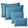 thumbnail image 3 of Clara Clark Home Quilt Set Bedspread - Ultra Soft Microfiber Embossed Grid Weave Pinsonic Lightweight - Quilted Comforter 5 Piece Bedding Set - 2 Pillow Shams, 2 Euro Shams - Twin, Blue Heaven, 3 of 4