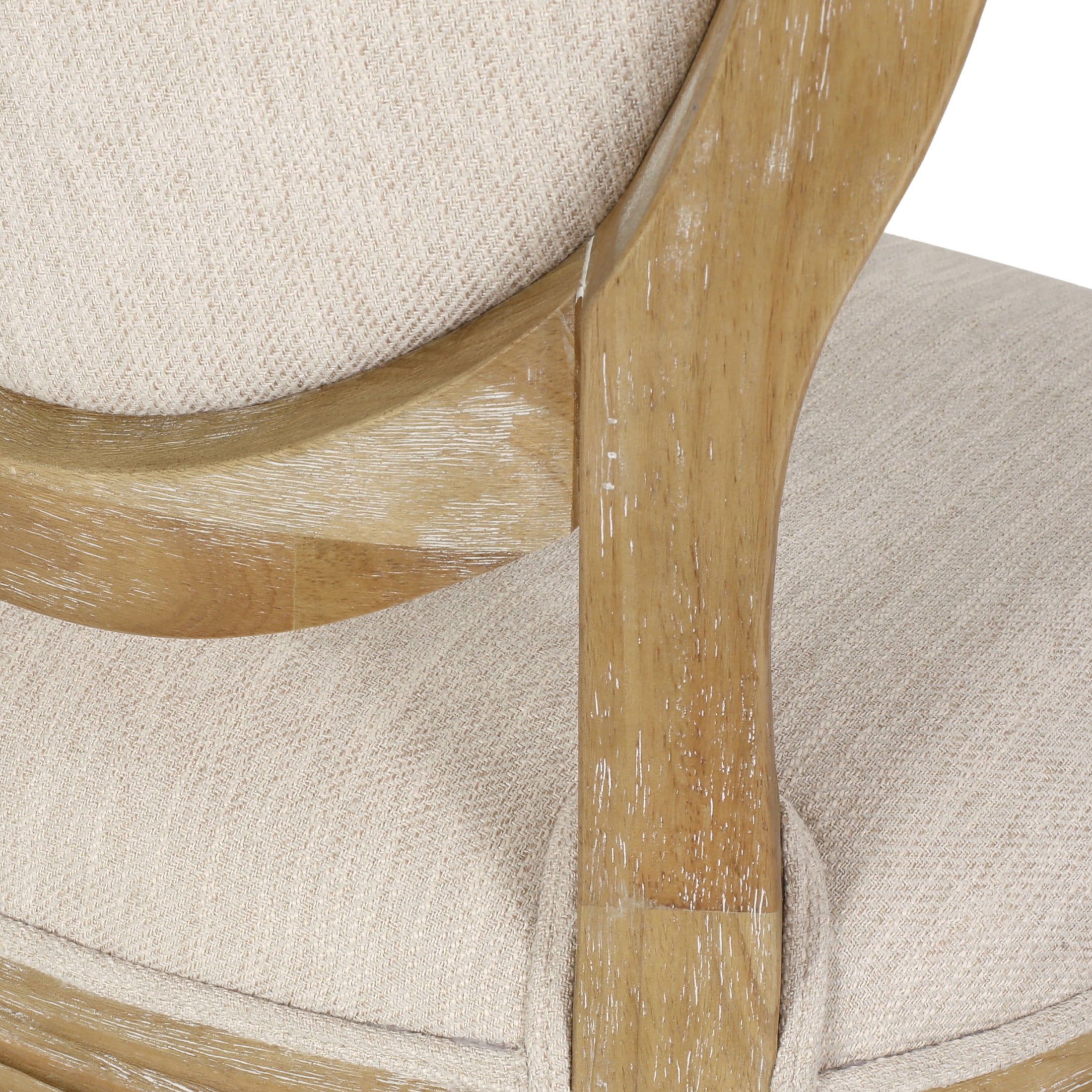 Elliston Upholstered Swivel Office Chair, Beige and Natural