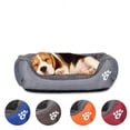 thumbnail image 3 of Nido para gatos de color caramelo con huella de color para mascotas, nido para gatos, cálido para invierno, almohadilla grande para perros, 3 of 6