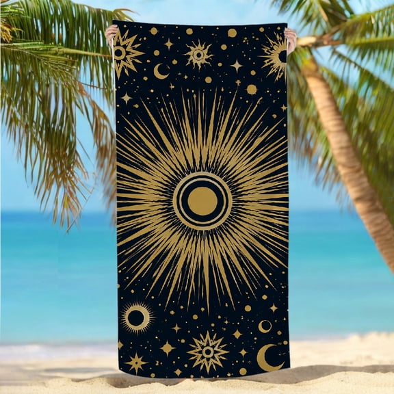 RKSupls 30x60inch Beach Towel  Quickly Absorb Moisture - Radiant Sunburst Pattern Print, Ultra-Soft Microfiber Ideal for Bathroom beach yoga