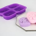 thumbnail image 4 of Toystoory Molde antiadherente de silicona de 4 orificios, moldes de resina para manualidades DIY, herramienta de molde para pasteles, bandeja para hornear, Kits para hacer jabón Toystoory HA074978-00B, 4 of 6