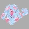 thumbnail image 2 of LRen Girls Bathing Suits One Piece Ruffle Beachwear for Kids Cute Funny Summer Swimsuits Girls Beach Swimwear Bikini Set for Kids, 2 of 5