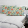 thumbnail image 4 of Turquoise Flowers Throw Pillow Cover 20 x 36 Inch Decorative Pillow Cover Country Vintage Chic Flowers Vines Lumbar Pillowcase Seasonal Rectangle Cushion Case for Couch Sofa Bed Living Room, 4 of 9