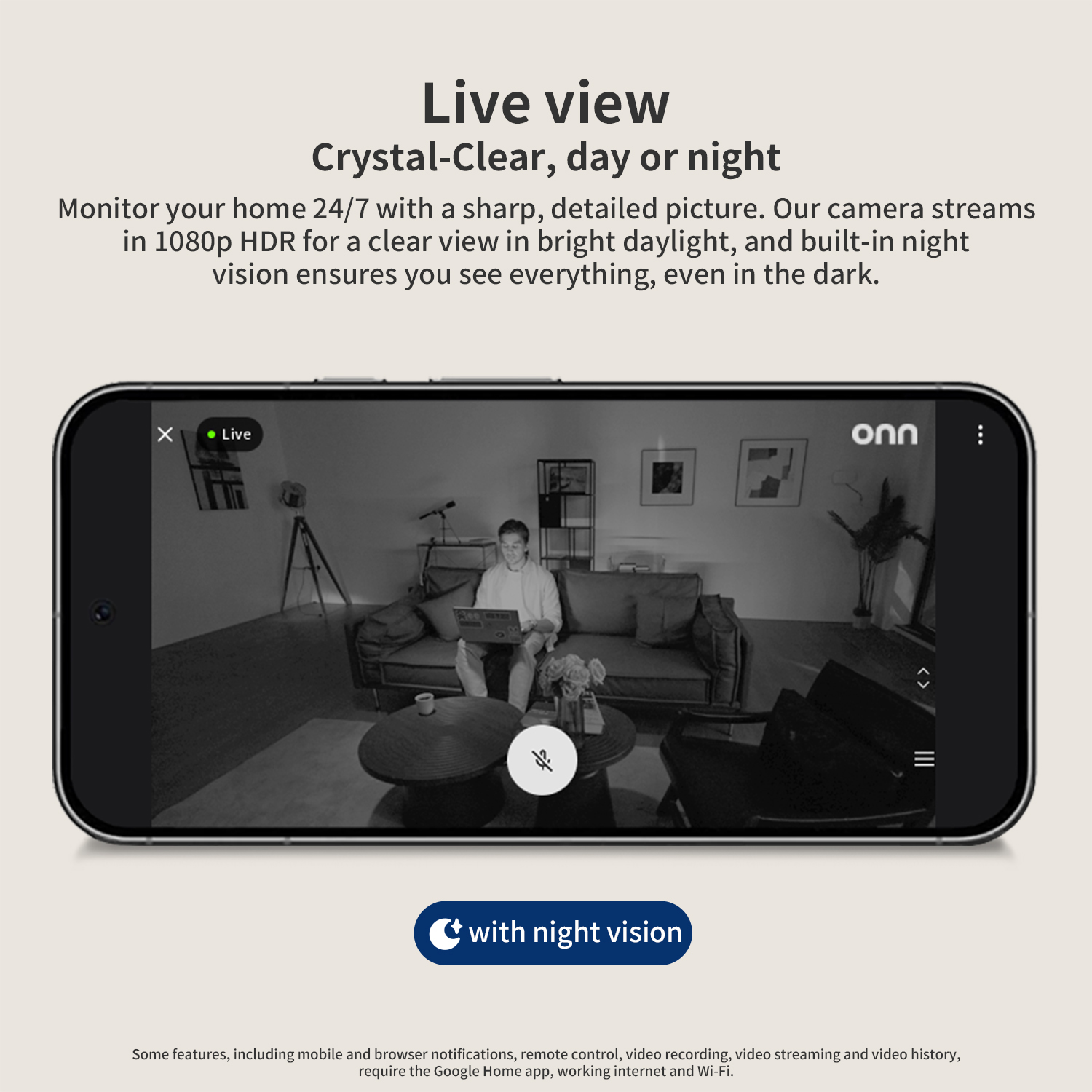 Cámara interior con cable, video HDR 1080p, con Google Home y Gemini, búsqueda en historial de video, descripciones de eventos 7