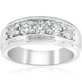 thumbnail image 2 of Pompeii 1 1/2Ct Men's Diamond Wedding Anniversary Ring in 10k Gold Lab Grown Five Stone, 2 of 5