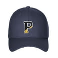 thumbnail image 2 of Daxton Two Tone Initial Letters Numbers Structured Baseball Hat, Navy Hat, Letter P, 2 of 3