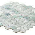 thumbnail image 3 of The Tile Life Eterna Hex 4" x 4" Shabby Green Glass Mosaic Tile Sample, 1 Piece, 3 of 14