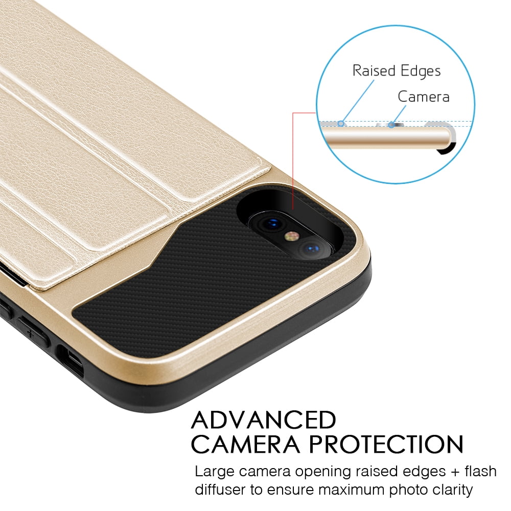 SUMACLIFE Protective Hybrid Wallet Case for Apple iPhone X (Exact Perfect Fit)