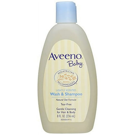 6 Pack Aveeno Baby Wash and Shampoo Lightly Scented Wash and Shampoo 8oz Each