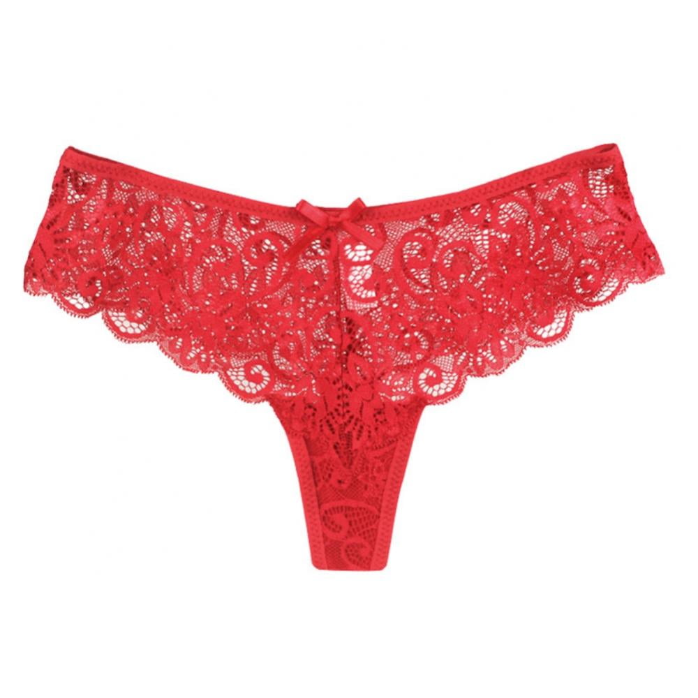 Women's See Through Low Waist Lace Thong T-back Panty Briefs Lingerie ...