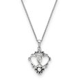 thumbnail image 5 of Sterling Silver Antiqued Two Hearts, One Love 18in Heart Necklace and Pendant, 5 of 7