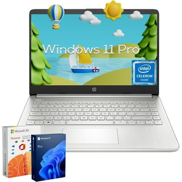 HP Stream 14" Laptop for Student Business, Intel Quad-Core N4120, 16GB RAM, 384GB Storage(128GB eMMC 256GB Micro SD), 1-Year Microsoft 365, Windows 11 Pro