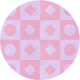 thumbnail image 1 of Ahgly Company Machine Washable Indoor Round Transitional Periwinkle Pink Area Rugs, 3' Round, 1 of 7