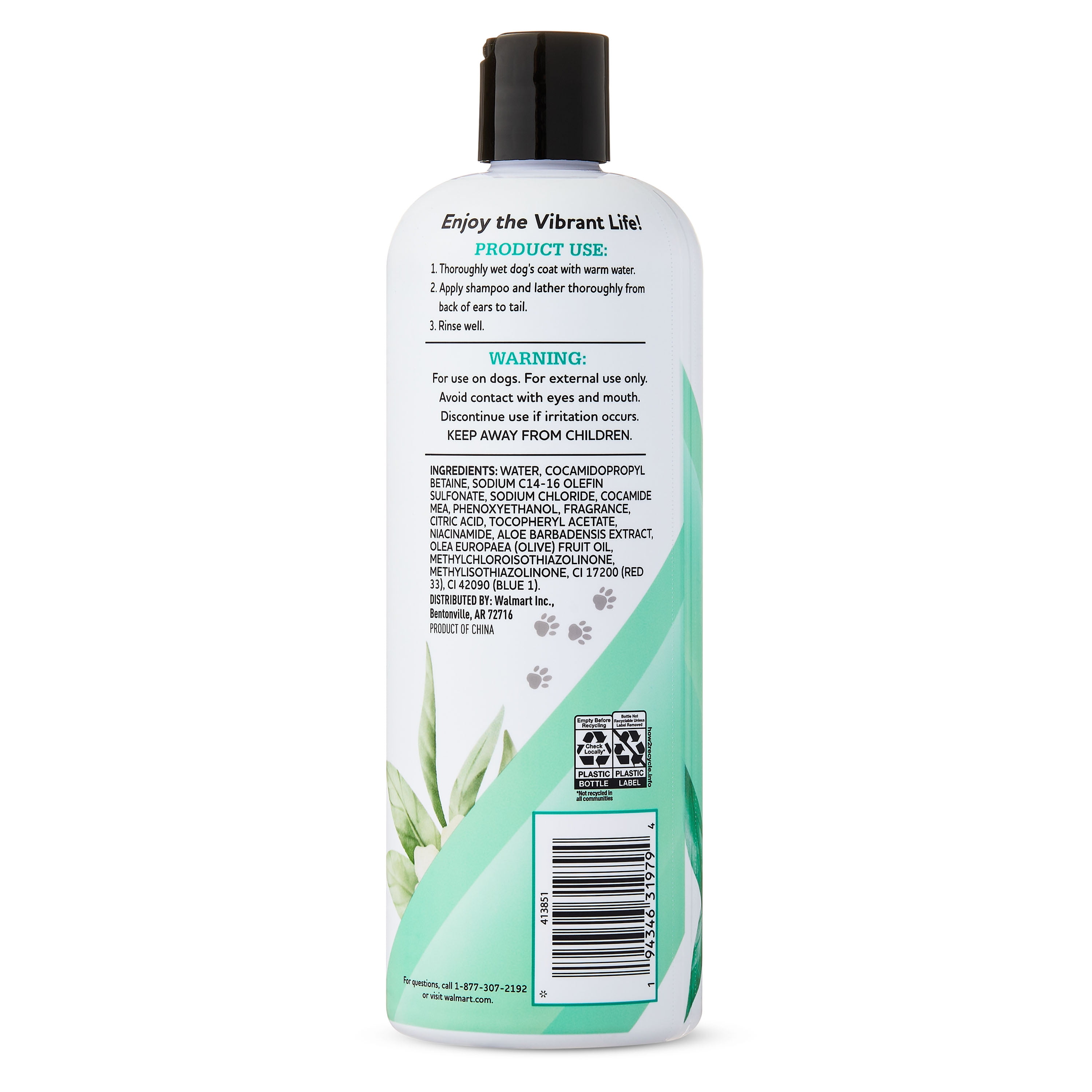 Vibrant Life Whitening Dog Shampoo with Green Tea, 24 fl oz